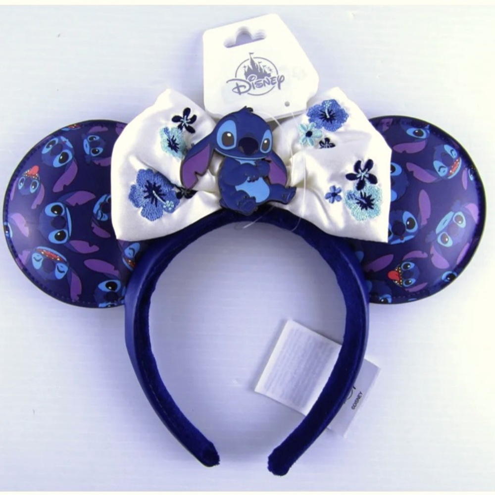 NWT Stitch All Over Print AOP Bow Ears Headband Disney Parks